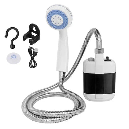Hordozható zuhanyszivattyú – USB-n újratölthető, 4-5 L/perc, 1,5 m-es tömlő