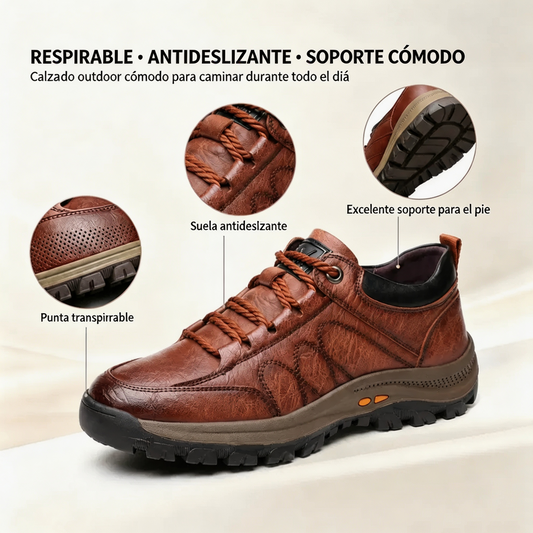 🎁Oferta por tiempo limitado: 50% de descuento🔴Zapatos de cuero genuino de alta calidad🦶Alivian el dolor de pies y la fascitis plantar - Impermeables y antideslizantes✅Disponibles en varias tallas