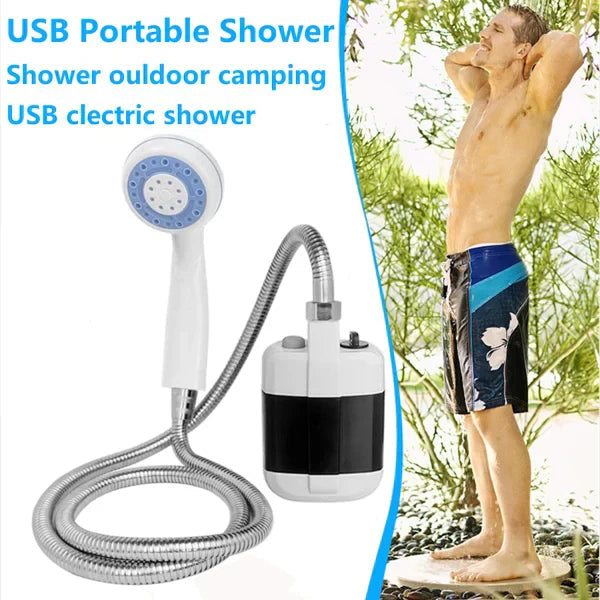 Hordozható zuhanyszivattyú – USB-n újratölthető, 4-5 L/perc, 1,5 m-es tömlő