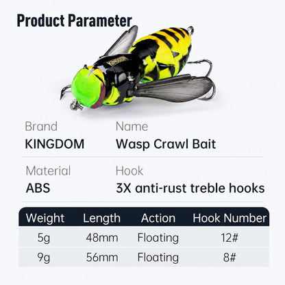 🎣Bionikus Darázscsali Topwater Műcsali – Robbanásszerű Felszíni Kapásokért 🐟